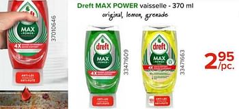 Promotions Dreft max power vaisselle - Dreft - Valide de 08/03/2024 à 14/04/2024 chez Euro Shop