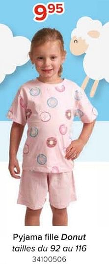 Promotions Pyjama fille donut - Produit Maison - Euroshop - Valide de 08/03/2024 à 14/04/2024 chez Euro Shop