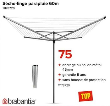 Promoties Sèche-linge parapluie - Brabantia - Geldig van 08/03/2024 tot 14/04/2024 bij Euro Shop