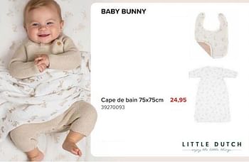 Promotions Baby bunny cape de bain - Little Dutch - Valide de 08/03/2024 à 14/04/2024 chez Euro Shop