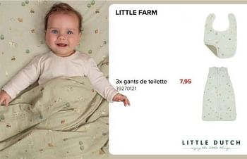 Promotions Little farm 3x gants de toilette - Little Dutch - Valide de 08/03/2024 à 14/04/2024 chez Euro Shop
