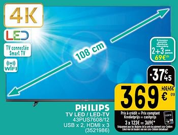 Promoties Philips tv led - led-tv 43pus7608-12 - Philips - Geldig van 12/03/2024 tot 25/03/2024 bij Cora