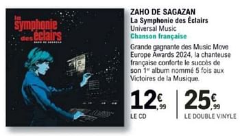 Promotions Zaho de sagazan la symphonie des eclairs universal music - Produit Maison - E.Leclerc - Valide de 12/03/2024 à 30/03/2024 chez E.Leclerc