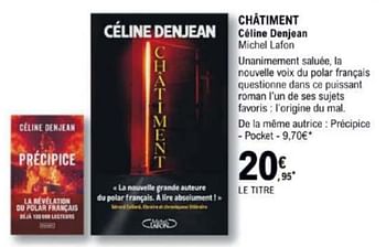 Promotions Chatiment céline denjean michel lafon - Produit Maison - E.Leclerc - Valide de 12/03/2024 à 30/03/2024 chez E.Leclerc