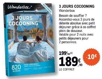 Promotions 3 jours cocooning wonderbox - Wonderbox - Valide de 12/03/2024 à 30/03/2024 chez E.Leclerc