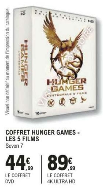 Promotions Coffret hunger gamesles 5 films - Produit Maison - E.Leclerc - Valide de 12/03/2024 à 30/03/2024 chez E.Leclerc