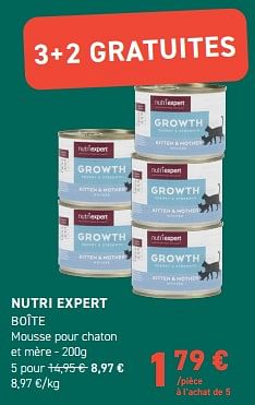 Promotions Nutri expert boîte mousse pour chaton et mère - Nutri Expert - Valide de 13/03/2024 à 24/03/2024 chez Tom&Co