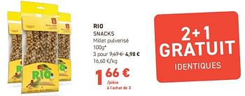 Promotions Rio snacks millet pulverisé - Rio - Valide de 13/03/2024 à 24/03/2024 chez Tom&Co