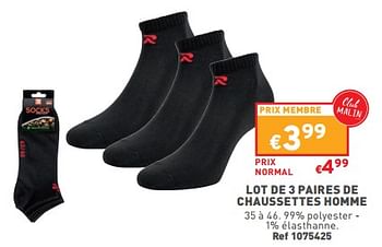 Promoties Lot de 3 paires de chaussettes homme - Huismerk - Trafic  - Geldig van 13/03/2024 tot 18/03/2024 bij Trafic