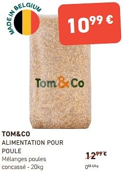 Promotions Tom+co alimentation pour poule mélanges poules concassé - Produit maison - Tom & Co - Valide de 13/03/2024 à 24/03/2024 chez Tom&Co