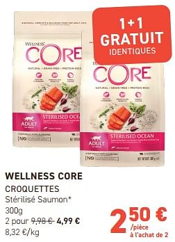 Promotions Wellness core croquettes stérilisé saumon - Wellness Core - Valide de 13/03/2024 à 24/03/2024 chez Tom&Co