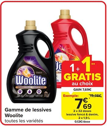 Promotions Lessive foncé + denim - Woolite - Valide de 13/03/2024 à 19/03/2024 chez Carrefour