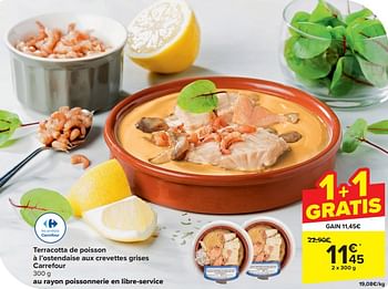 Promotions Terracotta de poisson à l’ostendaise aux crevettes grises carrefour - Produit maison - Carrefour  - Valide de 13/03/2024 à 19/03/2024 chez Carrefour
