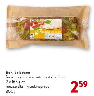 Promoties Boni selection focaccia mozzarella-tomaat-basilicum - Boni - Geldig van 13/03/2024 tot 26/03/2024 bij OKay