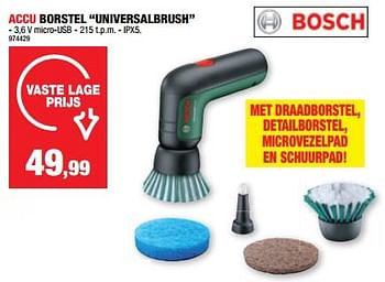 Promotions Bosch accu borstel universalbrush - Bosch - Valide de 13/03/2024 à 24/03/2024 chez Hubo