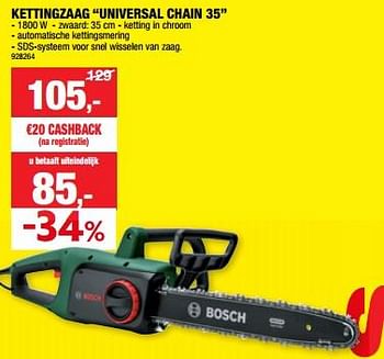 Promoties Bosch kettingzaag universal chain 35 - Bosch - Geldig van 13/03/2024 tot 24/03/2024 bij Hubo