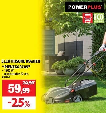 Promotions Powerplus elektrische maaier poweg63705 - Powerplus - Valide de 13/03/2024 à 24/03/2024 chez Hubo