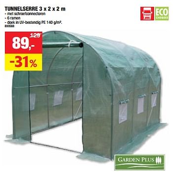 Promoties Tunnelserre - Garden Plus  - Geldig van 13/03/2024 tot 24/03/2024 bij Hubo