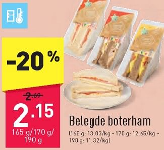 Promoties Belegde boterham - Huismerk - Aldi - Geldig van 23/03/2024 tot 29/03/2024 bij Aldi