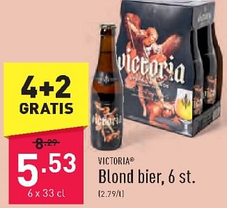 Promotions Blond bier - Victoria - Valide de 23/03/2024 à 29/03/2024 chez Aldi