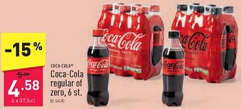 Promoties Coca-cola regular of zero - Coca Cola - Geldig van 23/03/2024 tot 29/03/2024 bij Aldi