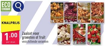 Promoties Zaaiset voor groenten of fruit - Huismerk - Aldi - Geldig van 23/03/2024 tot 24/03/2024 bij Aldi