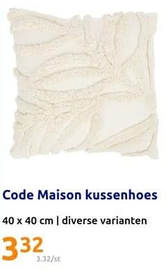 Promotions Code maison kussenhoes - Produit Maison - Action - Valide de 13/03/2024 à 19/03/2024 chez Action