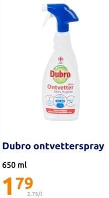 Promoties Dubro ontvetterspray - dubro - Geldig van 13/03/2024 tot 19/03/2024 bij Action