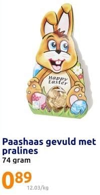 Promoties Paashaas gevuld met pralines - Happy Easter! - Geldig van 13/03/2024 tot 19/03/2024 bij Action