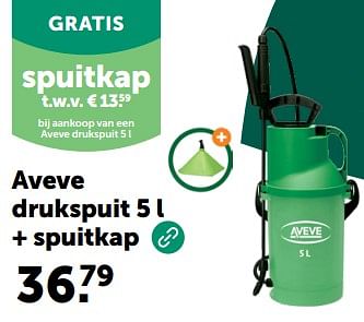 Promoties Aveve drukspuit 5 l + spuitkap - Huismerk - Aveve - Geldig van 13/03/2024 tot 24/03/2024 bij Aveve