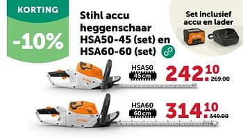 Promoties Stihl accu heggenschaar hsa50-45 - Stihl - Geldig van 13/03/2024 tot 24/03/2024 bij Aveve