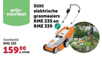 Promoties Stihl elektrische grasmaaiers rme 235 en rme 339 - Stihl - Geldig van 13/03/2024 tot 24/03/2024 bij Aveve