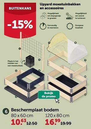 Promotions Upyard moestuinbakken en accessoires beschermplaat bodem - Produit maison - Aveve - Valide de 13/03/2024 à 24/03/2024 chez Aveve