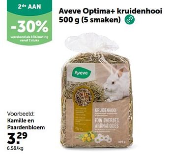 Promotions Aveve optima+ kruidenhooi kamille en paardenbloem - Produit maison - Aveve - Valide de 13/03/2024 à 24/03/2024 chez Aveve