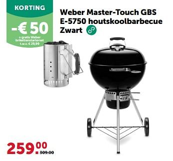 Promoties Weber master-touch gbs e-5750 houtskoolbarbecue zwart - Weber - Geldig van 13/03/2024 tot 24/03/2024 bij Aveve