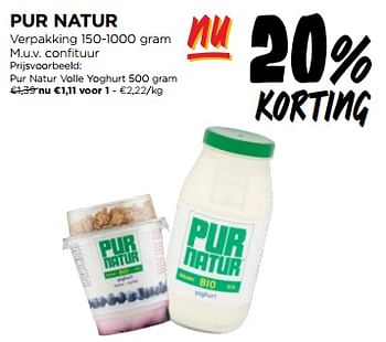 Promoties Pur natur volle yoghurt - Pur Natur - Geldig van 13/03/2024 tot 19/03/2024 bij Jumbo