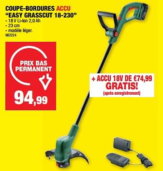 Promotions Bosch coupe-bordures accu easy grasscut 18-230 - Bosch - Valide de 13/03/2024 à 24/03/2024 chez Hubo