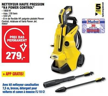 Promotions Kärcher nettoyeur haute pression k4 power control - Kärcher - Valide de 13/03/2024 à 24/03/2024 chez Hubo