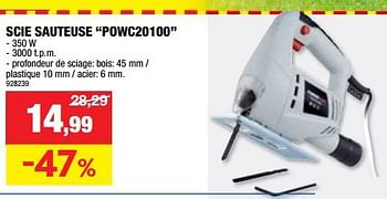 Promotions Powerplus scie sauteuse powc20100 - Powerplus - Valide de 13/03/2024 à 24/03/2024 chez Hubo