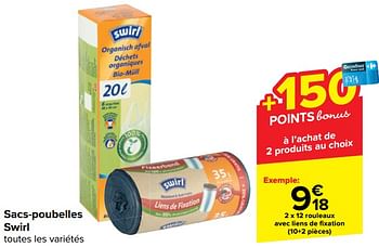 Promotions Sacs-poubelles swirl - Swirl - Valide de 13/03/2024 à 25/03/2024 chez Carrefour