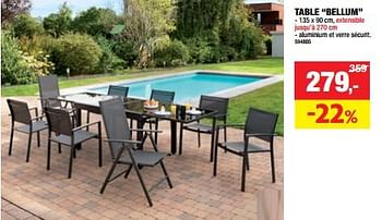 Promotions Table bellum - Garden Plus  - Valide de 13/03/2024 à 24/03/2024 chez Hubo