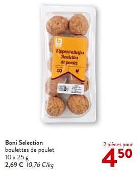 Promoties Boni selection boulettes de poulet - Boni - Geldig van 13/03/2024 tot 26/03/2024 bij OKay