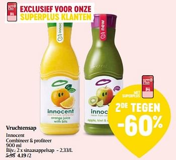 Promoties Sinaasappelsap - Innocent - Geldig van 14/03/2024 tot 20/03/2024 bij Delhaize