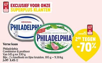 Promoties Verse kaas knoflook en fijne kruiden - Philadelphia - Geldig van 14/03/2024 tot 20/03/2024 bij Delhaize