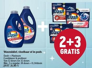 Promoties Wasmiddel platinum - Dash - Geldig van 14/03/2024 tot 20/03/2024 bij Delhaize