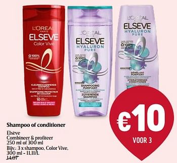 Promoties shampoo color vive - L'Oreal Paris - Geldig van 14/03/2024 tot 20/03/2024 bij Delhaize