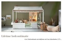 4-in-1 bedcombinatie met dakframe incl. luxe lattenbodem-Huismerk - Babypark