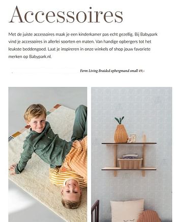 Promoties Ferm living braided opbergmand small - Huismerk - Babypark - Geldig van 10/03/2024 tot 13/05/2024 bij BabyPark