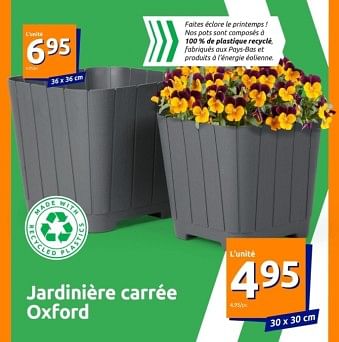 Promotions Jardiniere carrée oxford - Produit Maison - Action - Valide de 13/03/2024 à 19/03/2024 chez Action