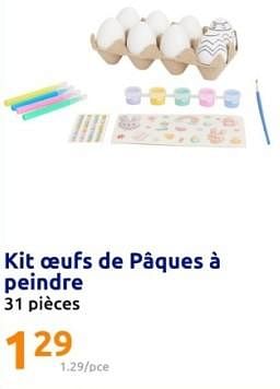 Promotions Kit oeufs de pâques à peindre - Produit Maison - Action - Valide de 13/03/2024 à 19/03/2024 chez Action